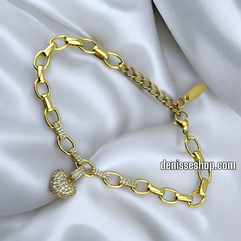 Pearl Bracelet for Wedding-14K /WOMAN CUTE HEART BRACELET BR601