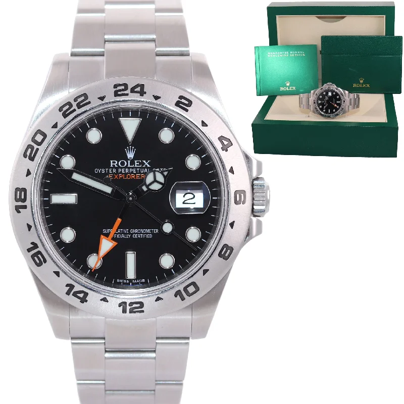 Luxury Sports Watch for Women-Rolex Explorer II 42mm 216570 Black Dial Steel GMT Date Watch Box