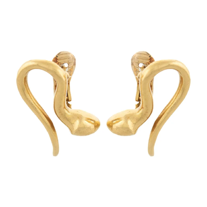 Classic Pearl Studs-LALAOUNIS Estate 18k Gold Abstract Snake Earrings