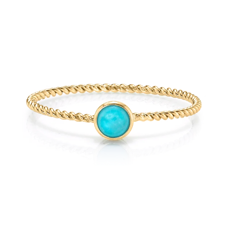 Bezel Twist Ring - Turquoise / 14k Yellow Gold