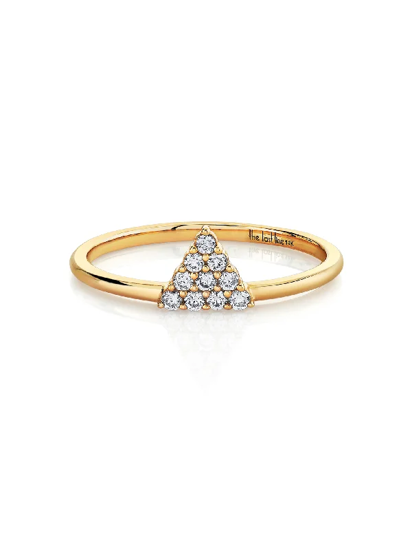 Mega Flash Stacking Ring - White Diamond / 14k Yellow Gold