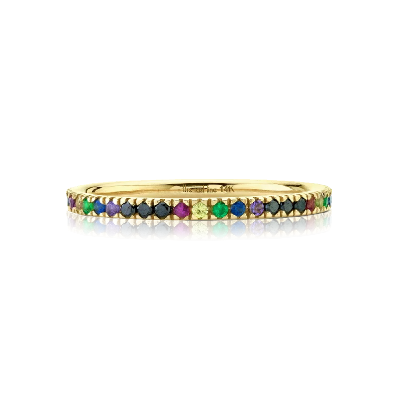 Perfect Eternity Band - Black Diamond Sunburst / 14k Yellow Gold