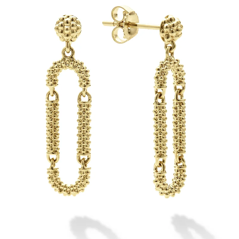 Eco-Friendly Earrings-Signature Caviar 18K Gold Superfine Caviar Drop Earrings