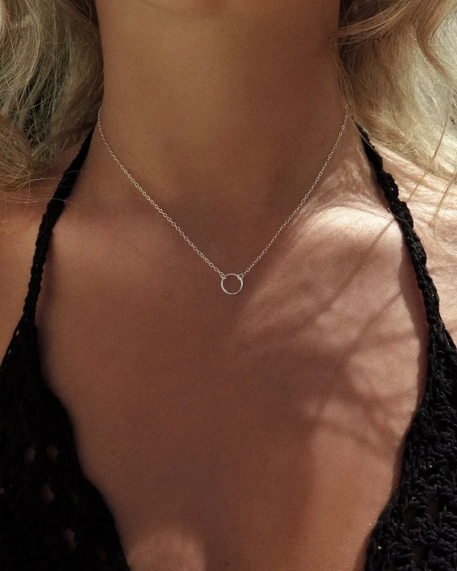 Elegant Name Necklace-Circle Necklace  - Sterling Silver