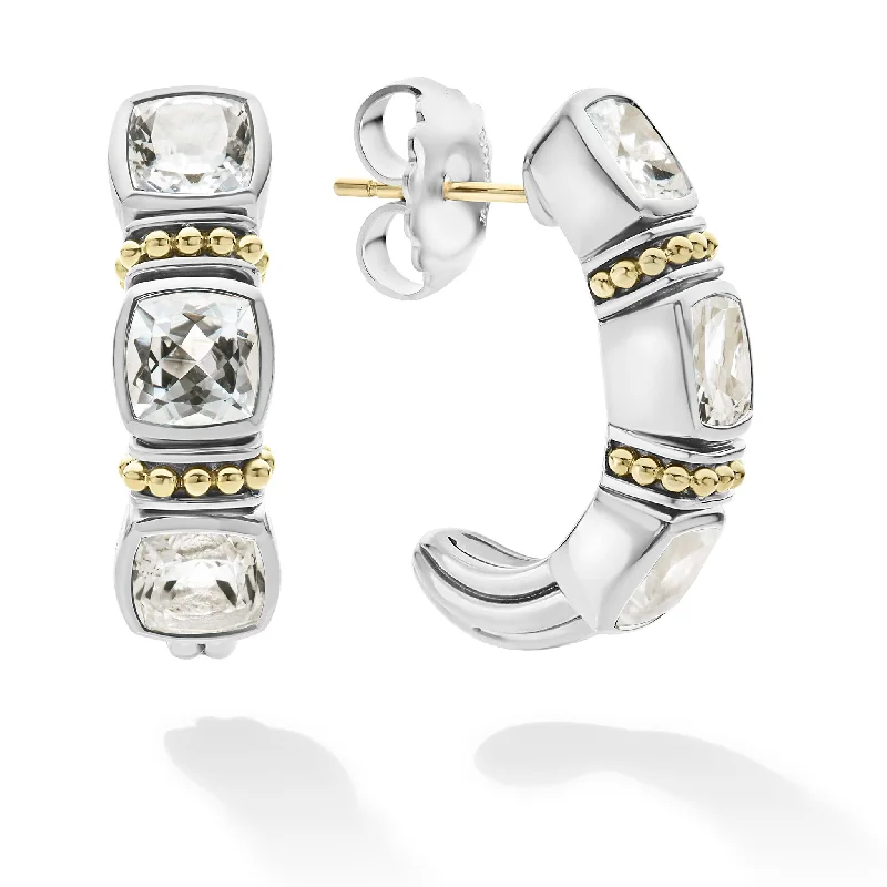 Luxury Chandelier Earrings-Rittenhouse White Topaz Hoop Earrings