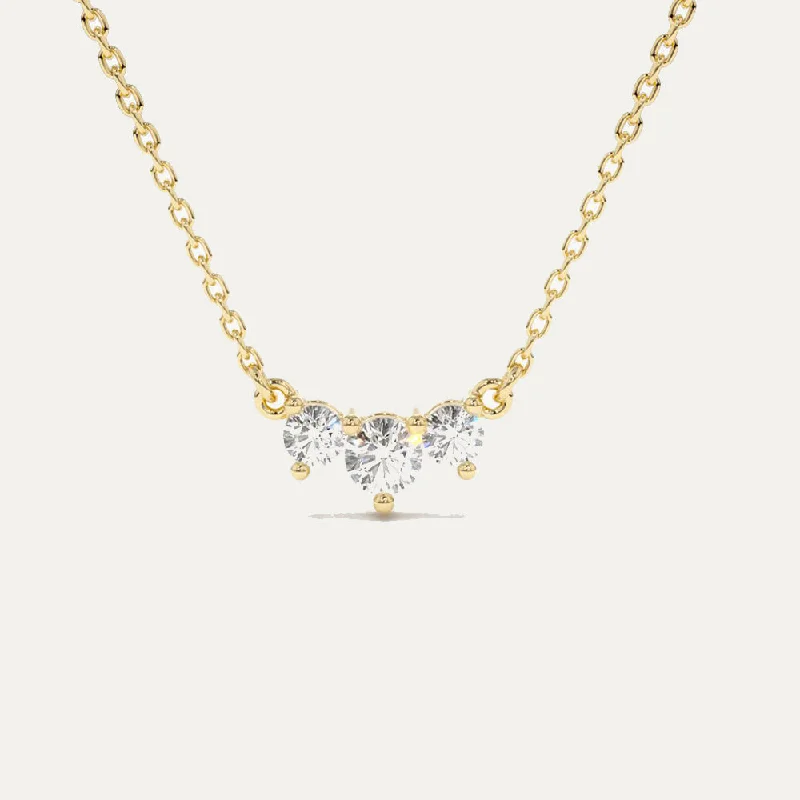 Luxury Gold Necklace-18K Gold Classic Trio Diamond Necklace