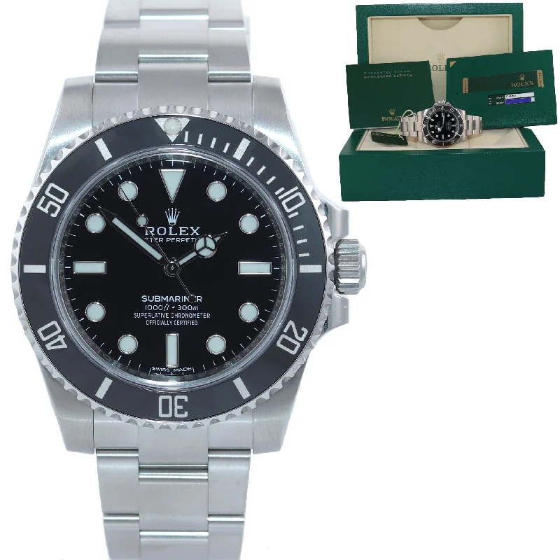 Smartwatch for Android Users-PAPERS Rolex Submariner No-Date 114060 Steel Black Ceramic Dive 40mm Watch Box