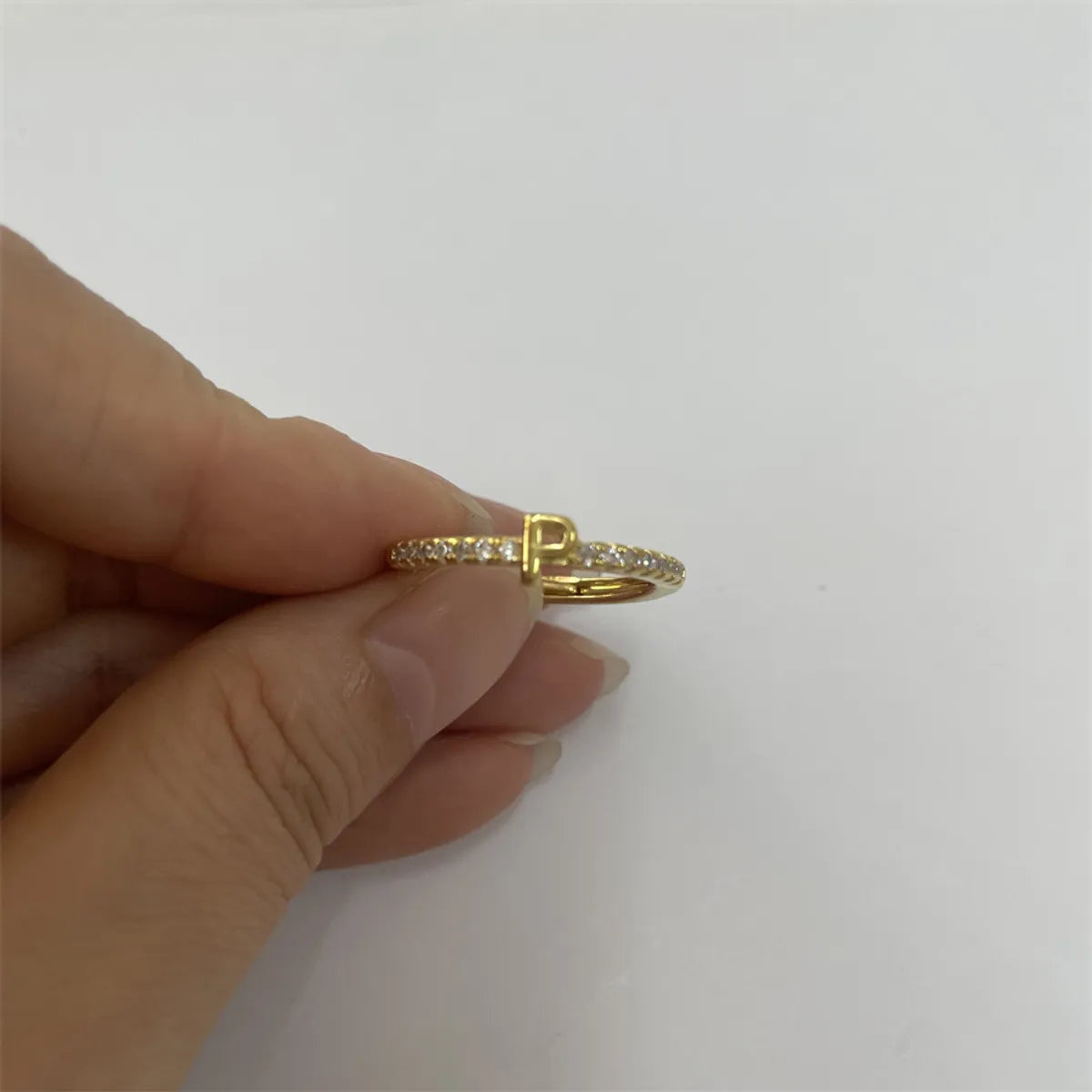 14K Real Gold-Letter P