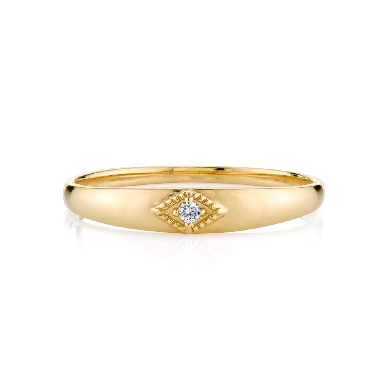 Baby Ring - White Diamond / 14k Yellow Gold