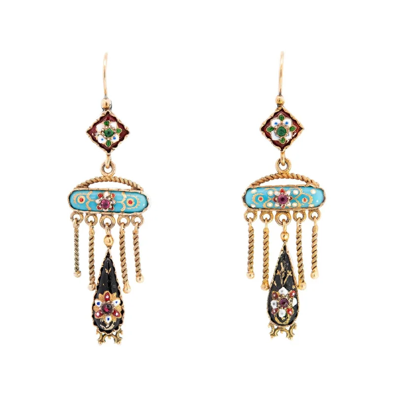 Fun Statement Earrings-Victorian Gold Filled French Bressan Earrings