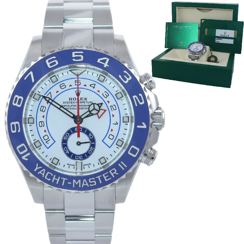 Designer Men's Watch with Date-2019 PAPERS Rolex Yacht-Master 2 NEW HANDS Steel Blue 116680 Watch Box