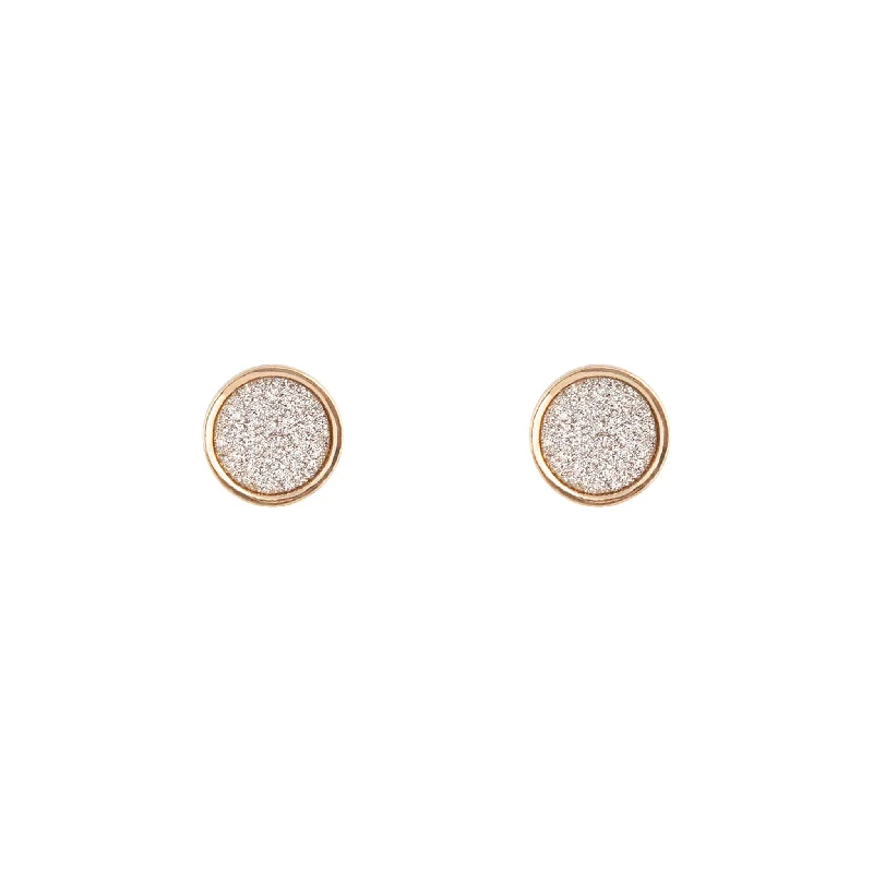 Classic Stud Earrings-Round Glitter Stud Earrings