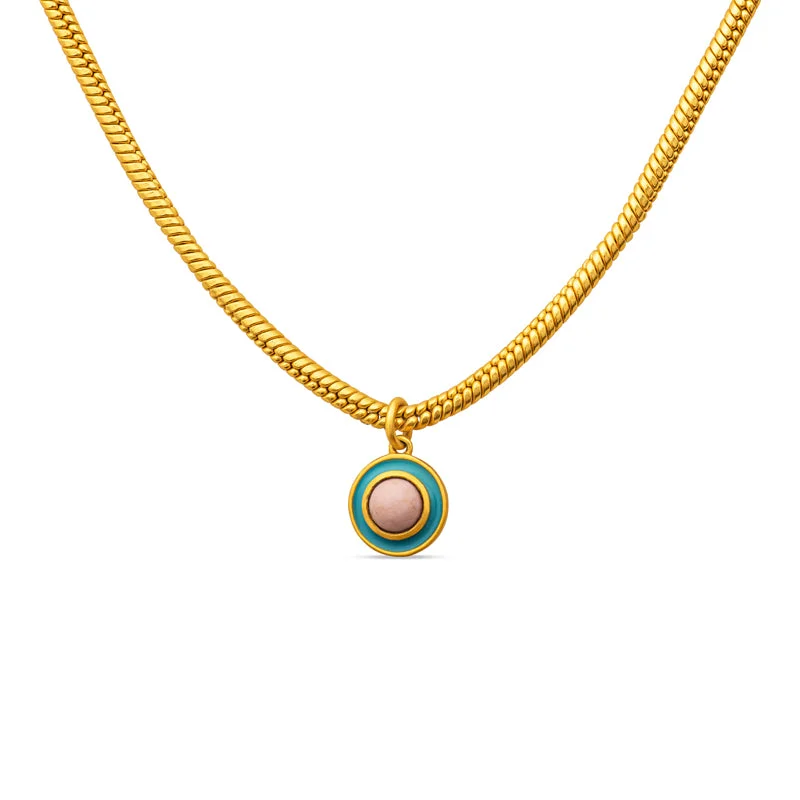 Cute Gold Necklace-Blue Grotto Pendant Necklace