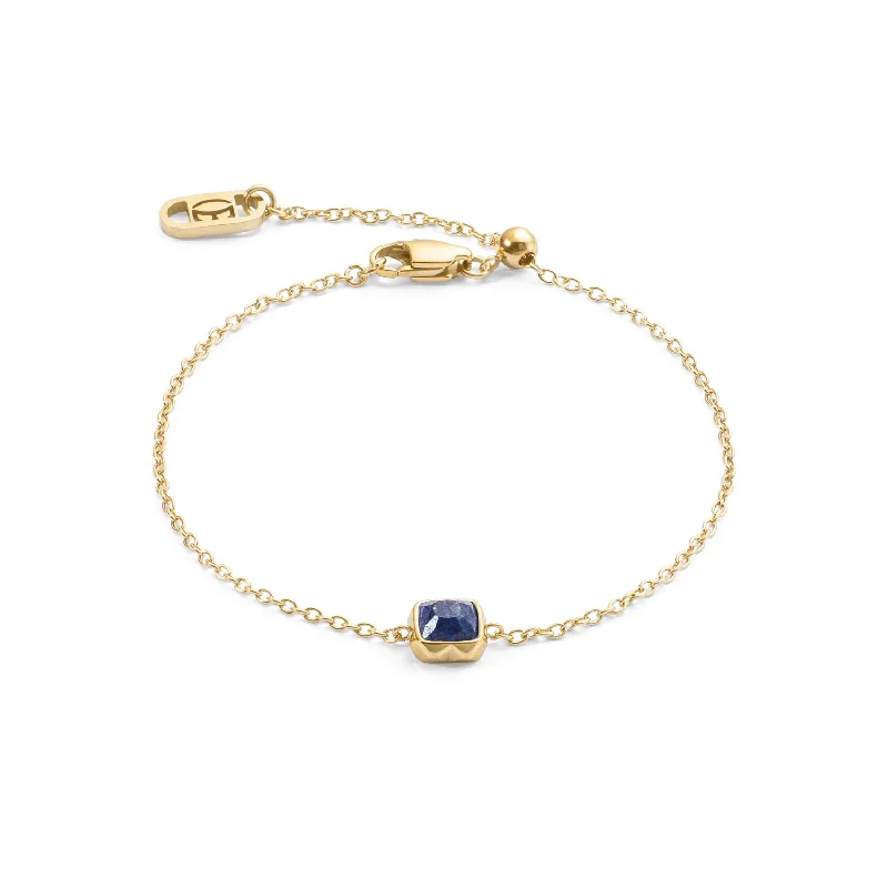 Adjustable Pearl Bracelet-Coeur De Lion Gold September Birthstone Lapis Lazuli  Bracelet