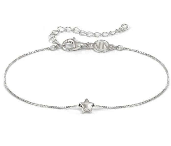 Customizable Gemstone Cuff-Nomination Sterling Silver Cubic Zirconia Star Bracelet