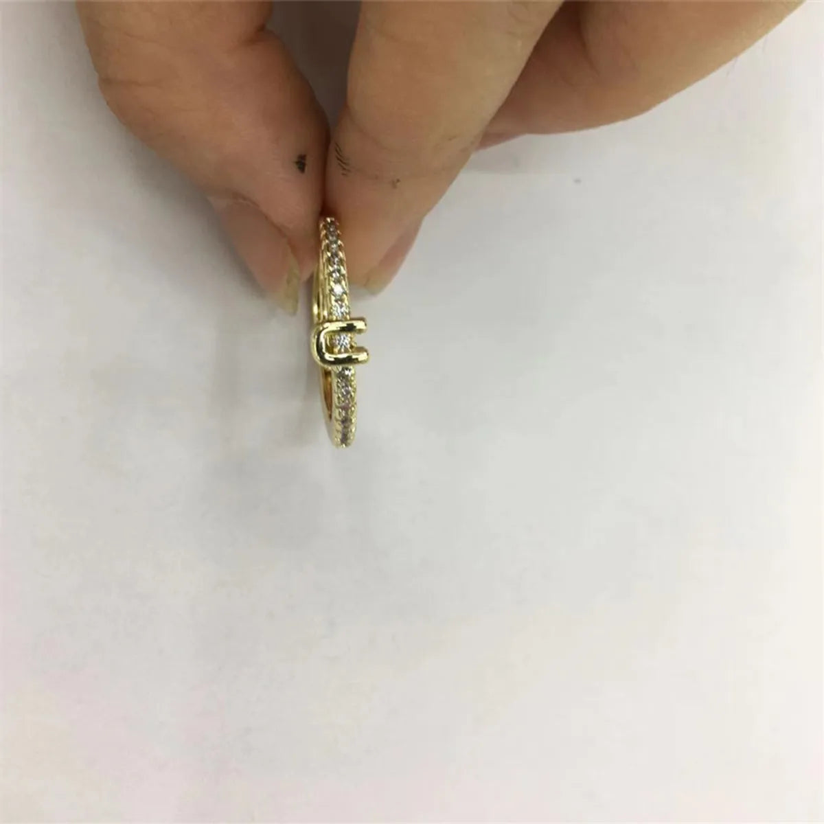 14K Real Gold-Letter U