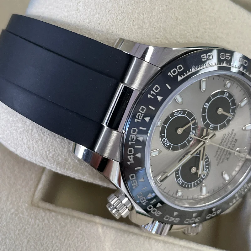 Men's Digital Chronograph Watch-DEC 2021 UNWORN Rolex Daytona 18K White Gold Black Chronograph 40mm Watch 116519