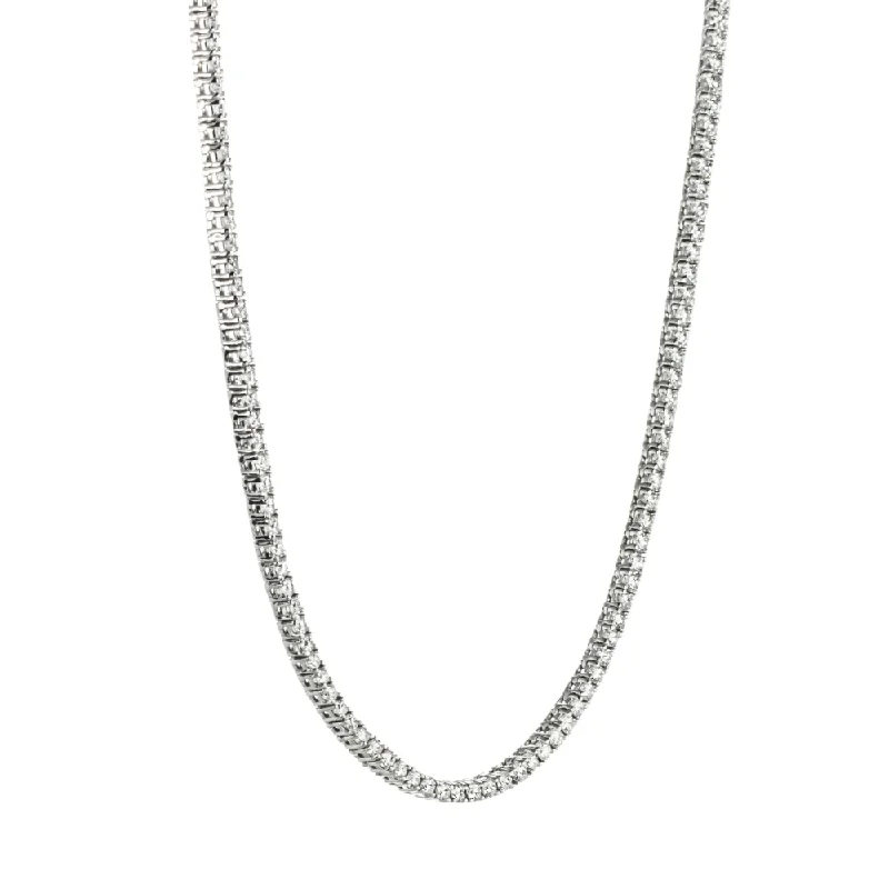 White Gold Necklace-7.0ctw Lab Grown Diamond Tennis Necklace