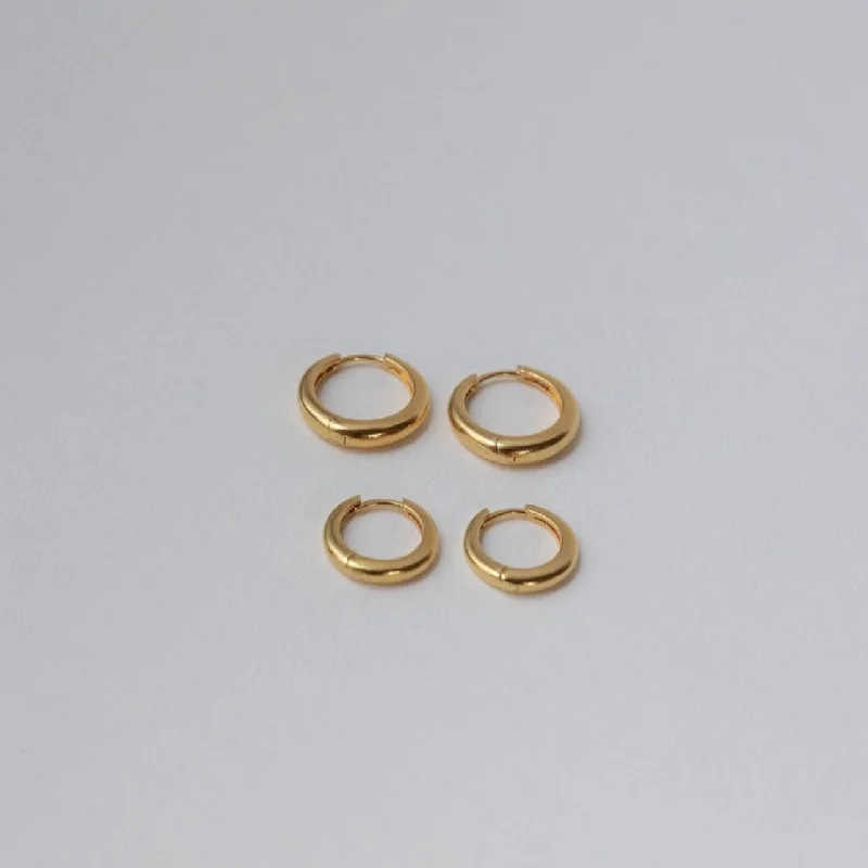 Metal Statement Earrings-'Habit' 11+14 Hoops Set