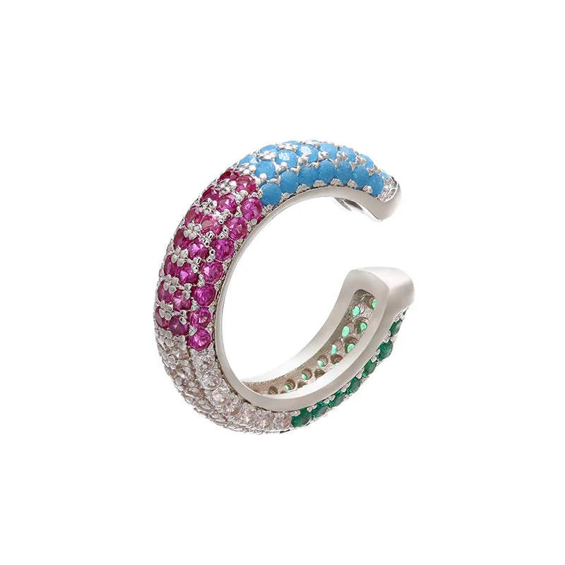 White Gold Color Colorful Crystals Single