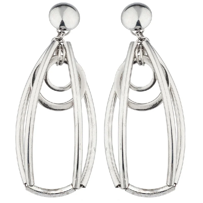 Geometric Silver Earrings-SUPERIOR EARRINGS