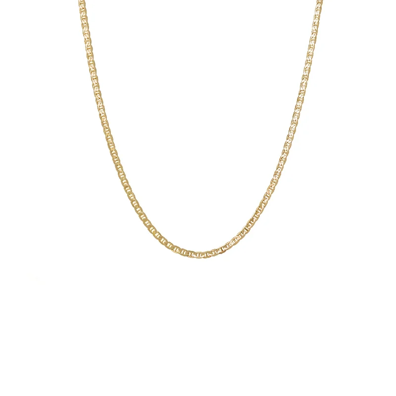 Designer Crystal Necklace-Bold Gold Mariner Chain