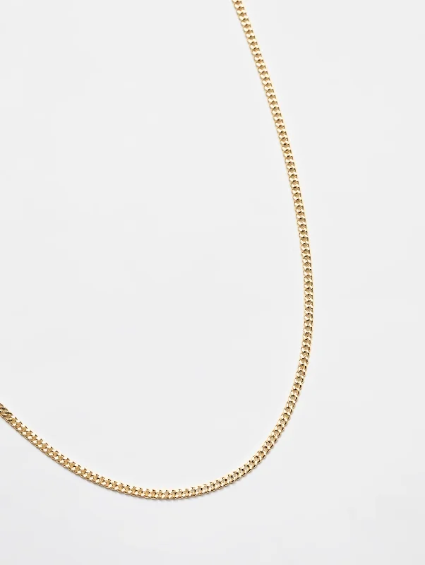 Geometric Gold Necklace-Curb Chain in Gold