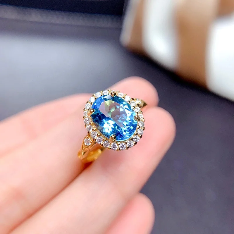 Sea Blue Diamond [Yellow Gold]]