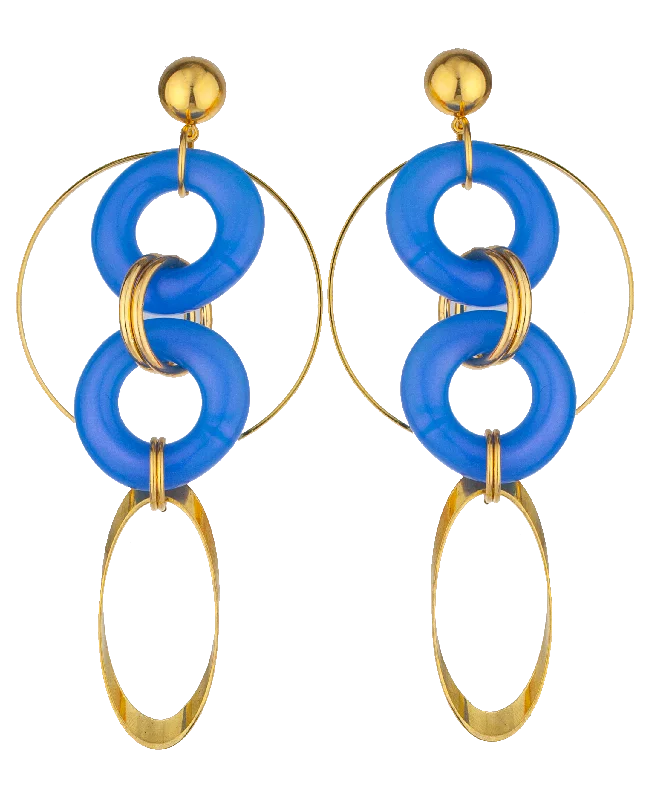 Embellished Drop Earrings-BLUE RASPBERRY EARRINGS