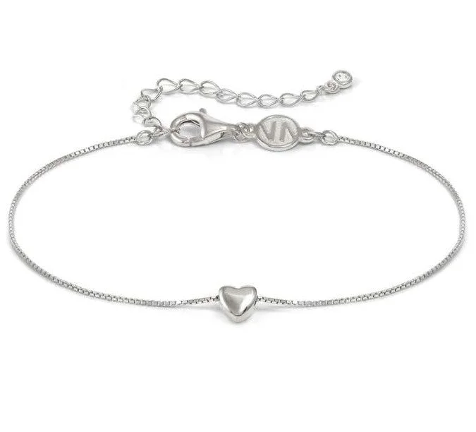 Large Silver Bangle-Nomination Sterling Silver Cubic Zirconia Heart Bracelet