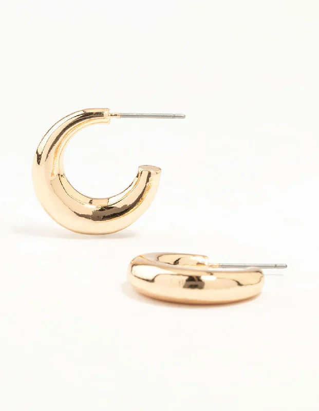 Large Dangle Earrings-Gold Small Slim Hoop Earrings