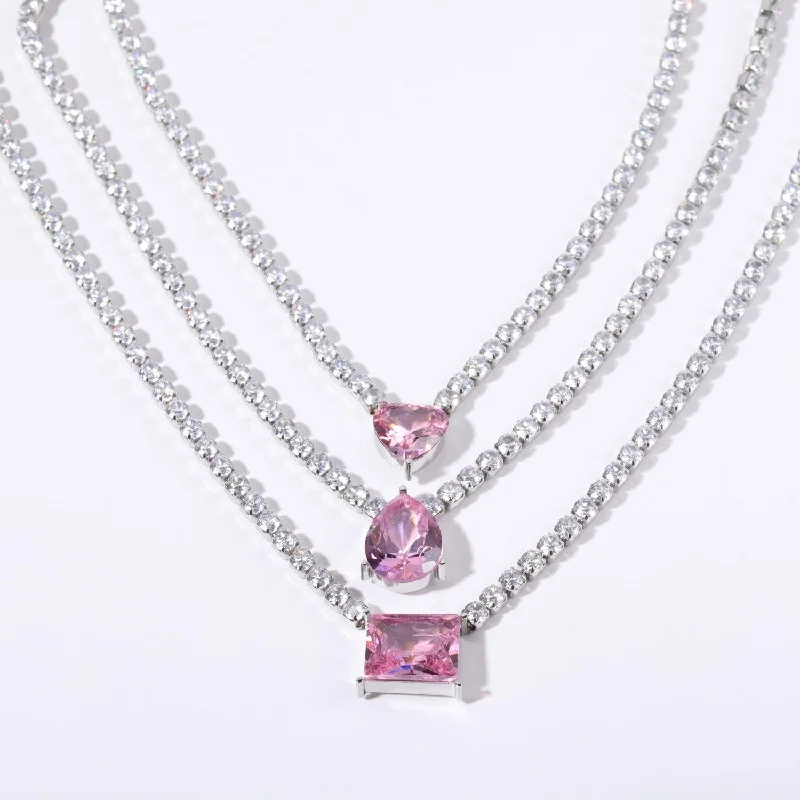 Elegant Double Pendant Necklace-PRINCESS NECKLACES