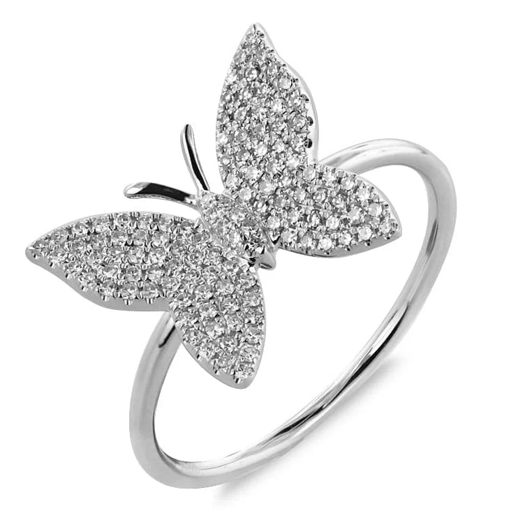 14k Gold & Diamond Butterfly Ring