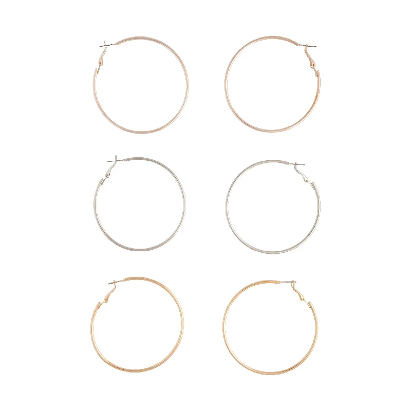 Tiny Stud Earrings-Mix Tube Big Hoop Earring Pack