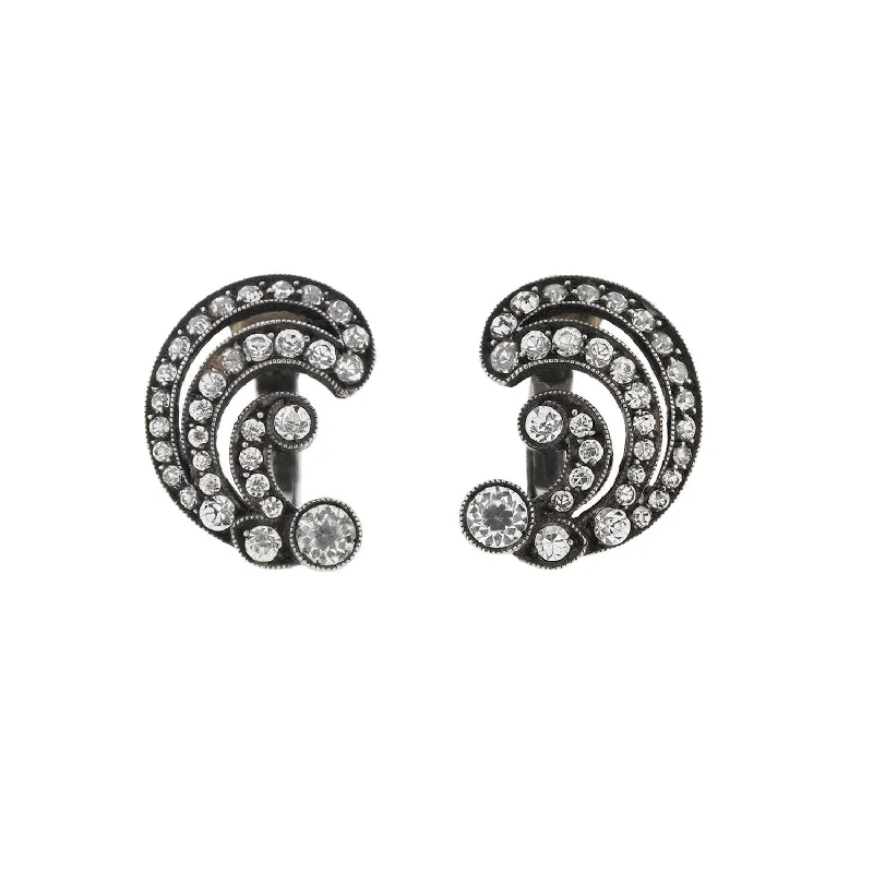 Trendy Ear Hoops-Retro .835 Silver French Paste Left / Right Clip-On Earrings