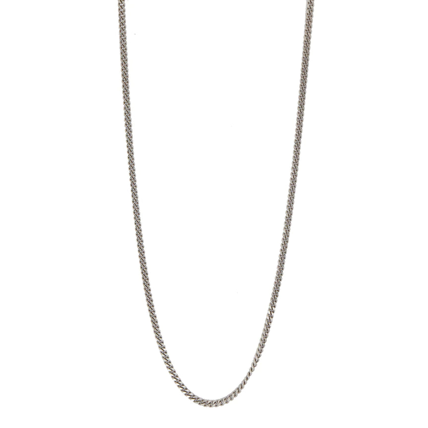 Pendant Necklace for Bridesmaids-Silver Curb Chain