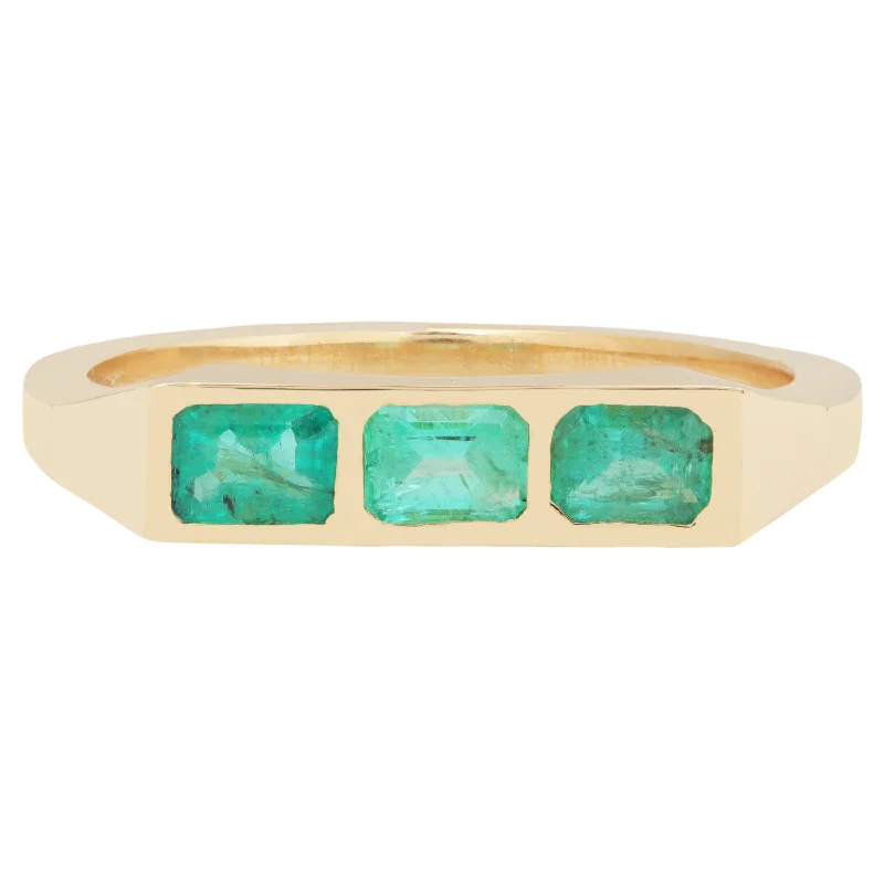 Emerald Guardian Bar Ring