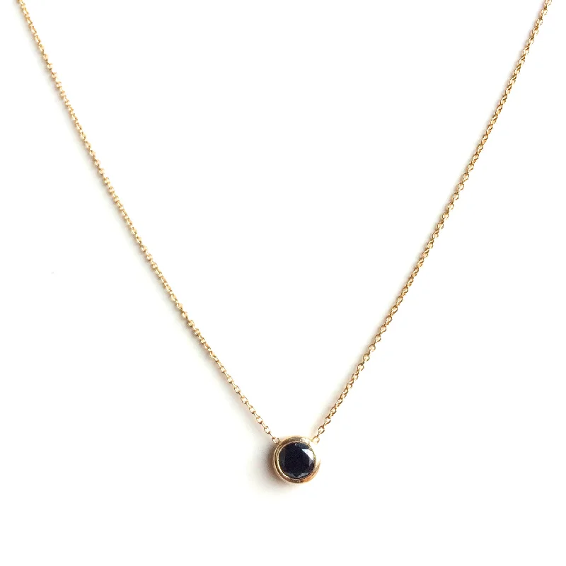 Long Diamond Necklace-Simple Black Diamond Necklace