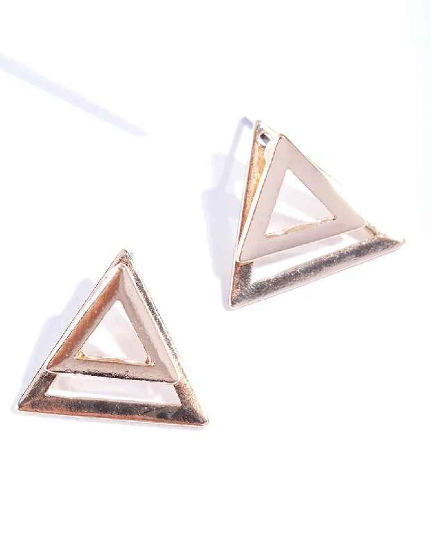 Simple Silver Earrings-Gold Open Diamond Cutout Earrings