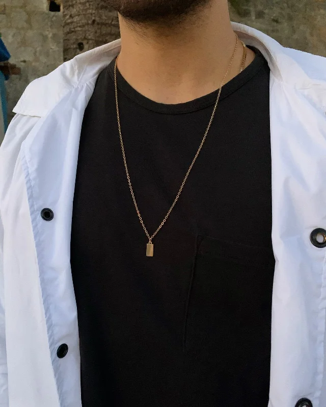 Gold Chain Necklace-Men - Tag Necklace