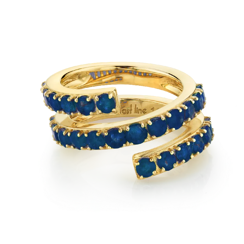 Double Twist Ring - Blue Sapphire / 14k Yellow Gold