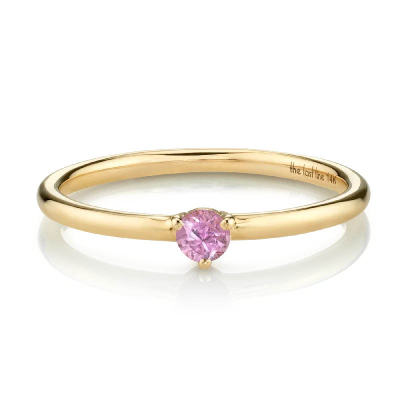 Solitaire Ring - Pink Tourmaline / 14k Yellow Gold