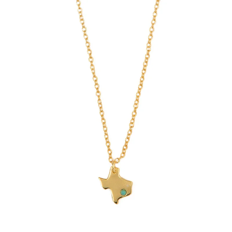 Trendy Gold Necklace-Texas Strong Necklace