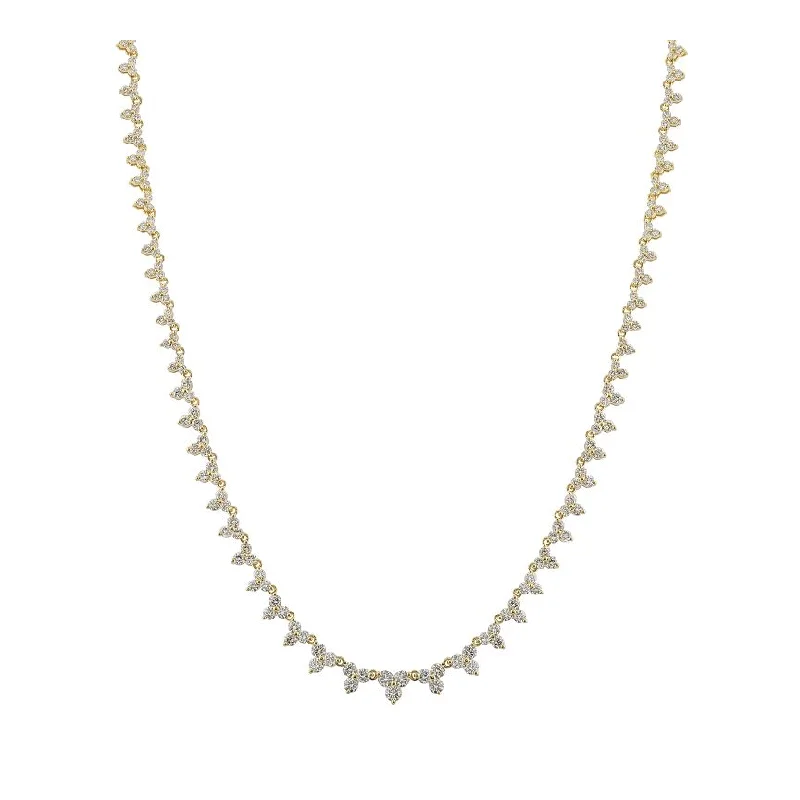 Chunky Gold Chain Necklace-Trio Tennis Necklace