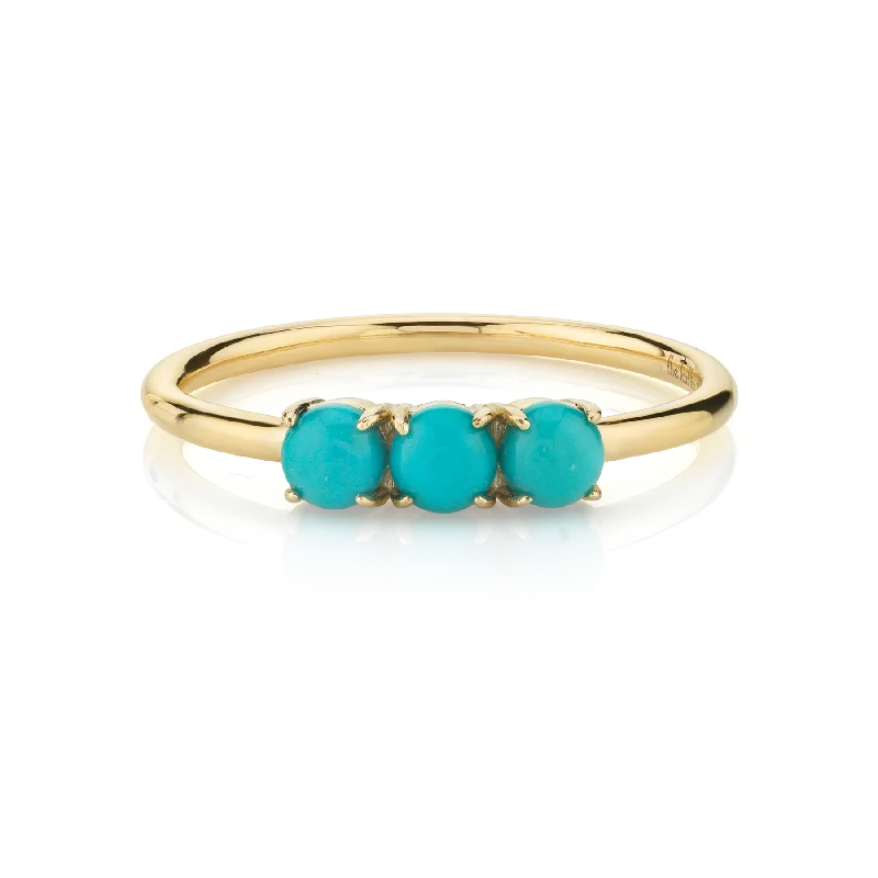 Triple Stone Band - Turquoise / 14k Yellow Gold