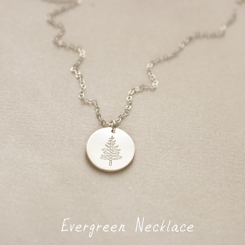 Crystal Beaded Necklace-Evergreen Tree Necklace, Holiday Jewelry, Stand By Me Necklace, Rooted Necklace, Sisters Unisex, Gold Filled, Silver• NDV13-07