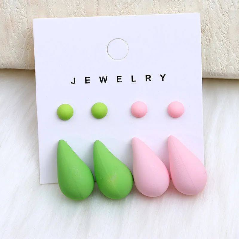 Fruit Green Light Pink Water Drop-Four-Piece Set