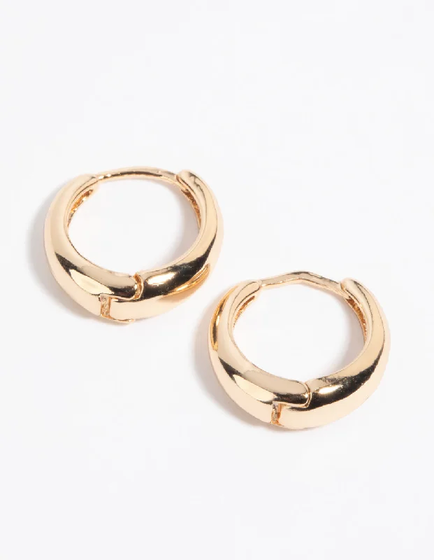 Cute Heart Earrings-Gold Huggie Hoop Earrings