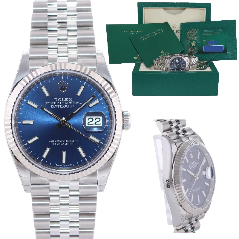 Digital Watch with Heart Rate Monitor-Stickers 2021 PAPERS Rolex DateJust Blue Jubilee 126234 Steel Gold Fluted Watch