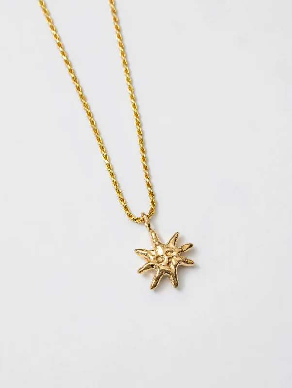 Dainty Crystal Necklace-Solar Necklace in Gold (Sample)